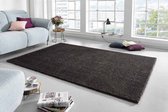 Hoogpolig modern vloerkleed effen Glam - antraciet 160x230 cm