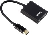 Hama 2in1-USB-C-audio-/hub Met GeÃ¯ntegreerde Oplaadadapter