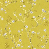 PAPIER PEINT FLEUR DE CERISIER | Sakura - jaune gris blanc marron - AS Création PintWalls II