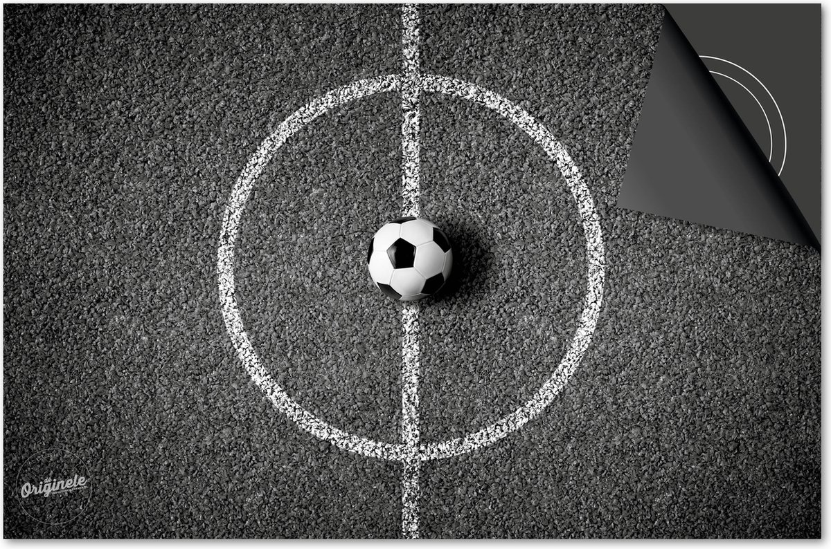 Inductie beschermer 60x60 - afdekplaat inductie mat - Dietrix Kookplaat beschermer - Base - Sport - Voetbalveld Zwart Wit