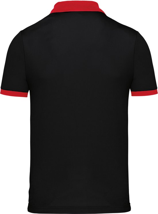 Herensportpolo 'Proact' met korte mouwen Black/Red - XL