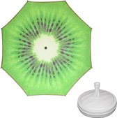 Parasol - Kiwi fruit - D160 cm - incl. draagtas - parasolvoet - 42 cm