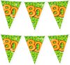 Paperdreams verjaardag 80 jaar thema vlaggetjes - 2x - feestversiering - 10m - folie - dubbelzijdig