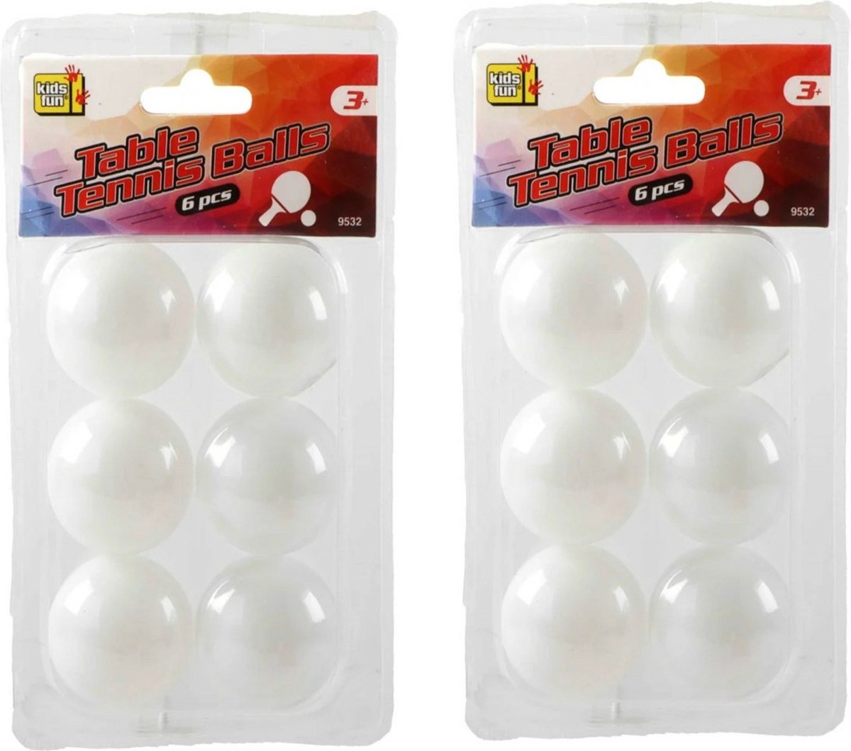 Kids Fun Tafeltennis pingpong balletjes - 40 mm/4 cm - 12x stuks - Tafeltennissen