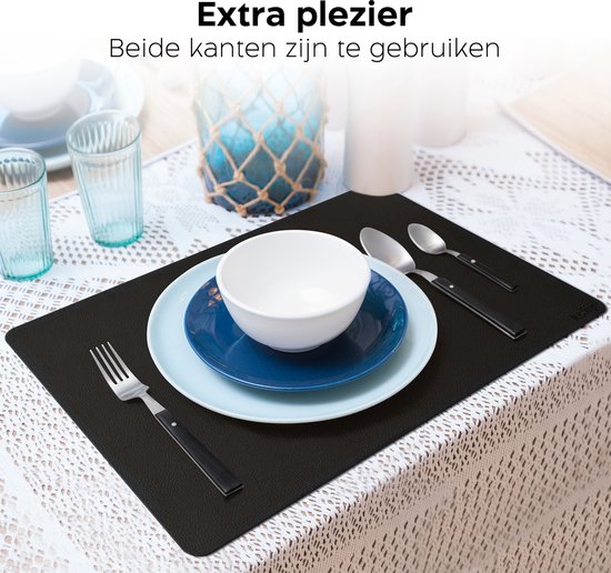 Luxify Luxe Leren Placemats Dubbelzijdig Placemat voor op tafel