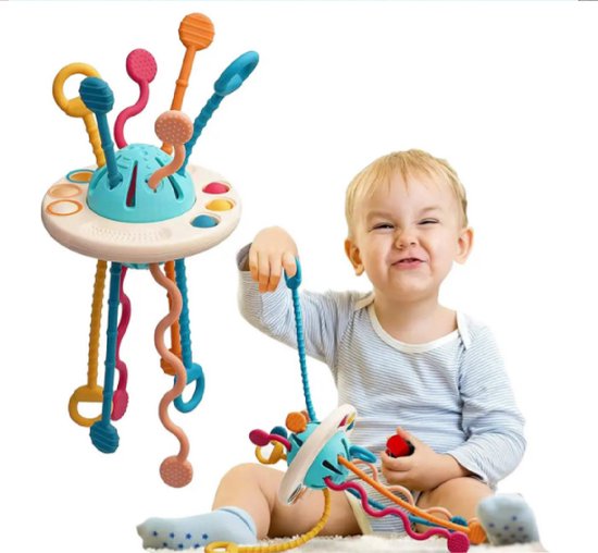 Baby Speelgoed - Montessori - Sensorisch speelgoed - Ontwikkeling - Fijne Motoriek Vaardigheden - 0-24 Maanden - Hoogwaardig Kwaliteit - UFO Speelgoed