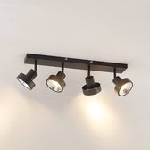 Lindby - plafondlamp - 4 lichts - metaal, aluminium - H: 18.3 cm - GU10 - zandzwart