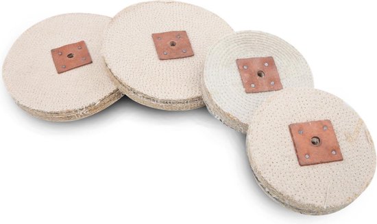 Polijstschijf 150 mm, 2 stuks Katoenen Polijstschijf, Schuurschijf, Genaaid Polijstkussen voor Tafelschuurmachines met 12,7 mm Doorngat Polijstschijf 150 mm, 2 stuks Katoenen Polijstschijf, Schuurschijf, Genaaid Polijstkussen voor Tafelschuurmachines met 12,7 mm Doorngat