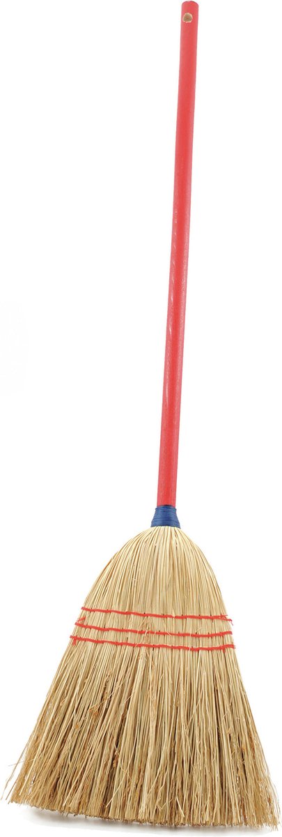 Kinder schoonmaak set 3-delig bestaande uit wit stoffer en blik en strobezem 75 cm van Angel Toys — afbeelding 4