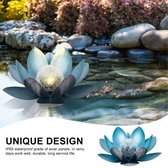 lotus tuinlamp op zonne-energie- Buitenverlichting met dagsensor- blauw