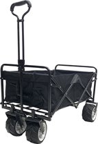 Bol.com Bolderkar opvouwbaar strandwagen - draaibare brede wielen - bodemplaat - stevig frame - 80 kg belastbaar aanbieding