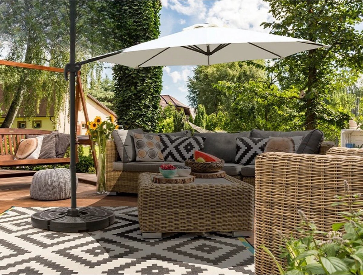 45070) Plaque De Poids Carrée Pour Parasol Granit 25 Kg Gris DBA