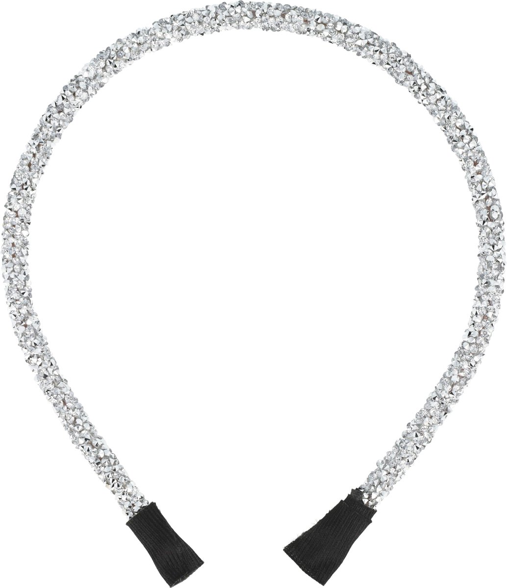 Lajetti Glitter Haarband Zilver - Skinny Diadeem
