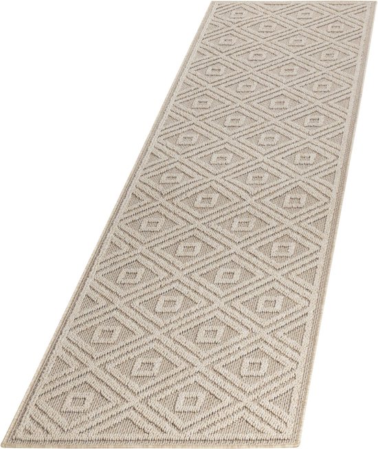Natur Rug Basili Tapis d'Extérieur Sisal Poils Ras Intérieur et Plein air Beige - 80x250 CM