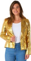 Suitmeister Golden Blazer - Blazer Carnival Femme - Paillettes Brillantes - Or - Taille : L