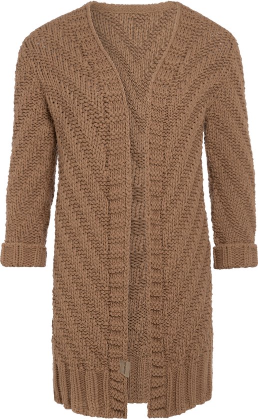 Knit Factory Ella Lang Gebreid Vest - Gebreide dames cardigan - Lang vest tot over de