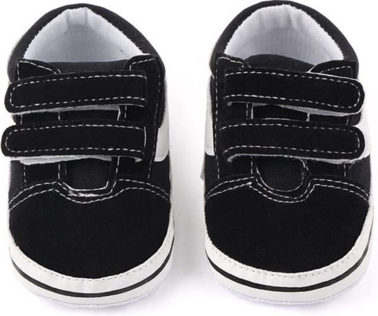 Babysneakers - Baby schoentjes - klittenband - Schoenmaat 20-21 - 12-18 maanden - (13cm) - zwart - WUNO
