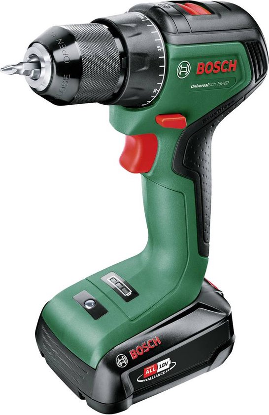 Perceuse sans fil Bosch UniversalDrill 18V-60 - 1 batterie Li-Ion 18 V (2,0  Ah ) et