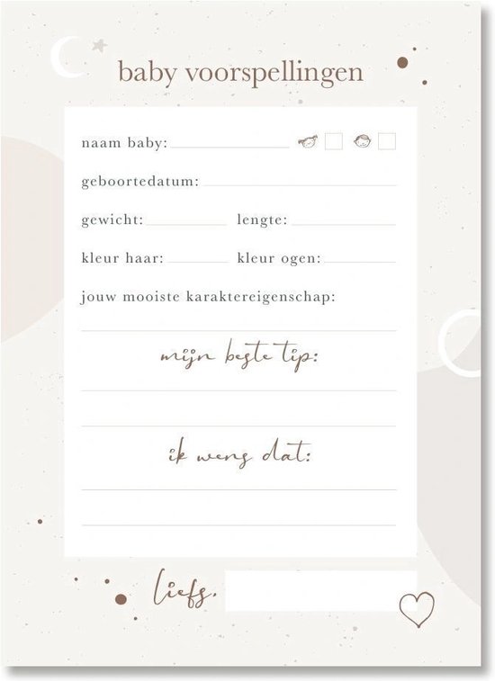 Maan Amsterdam Babyshower boek - Eclipse - incl 30 babyshower invulkaarten om in te plakken
