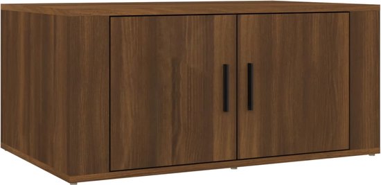 vidaXL - Salontafel - 80x50x36 - cm - bewerkt - hout - bruin - eikenkleur