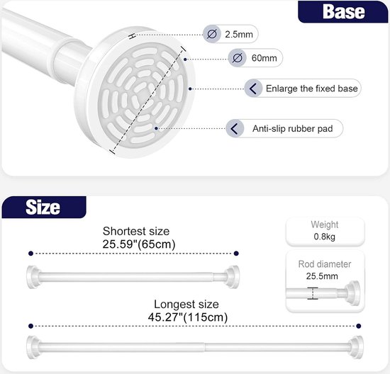 Douchegordijnstang bol