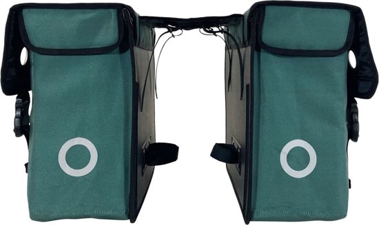 Willex Dubbele Fietstas - Canvas - Reflectie - 40 liter - Universele Bevestiging - Groen van Willex — afbeelding 3