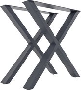 CLP Swift Set van 2 tafelpoten - Metalen vierkante profielen - Hoogte 72 cm - grijs S