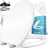 KESSER® Abattant WC avec couvercle à fermeture douce - Abattant WC avec Duroplast et fonction de dégagement Quick- Wit / Forme O