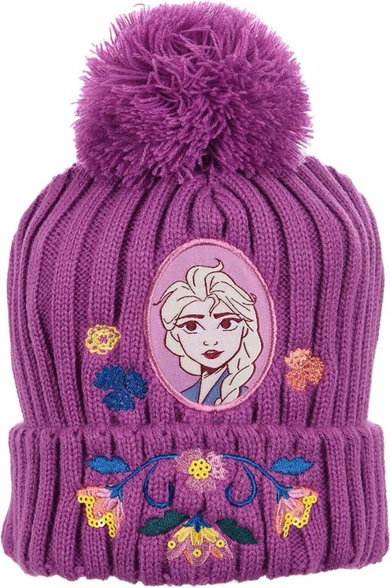 Disney Frozen Gehaakte Wintermuts - Paars - maat 52