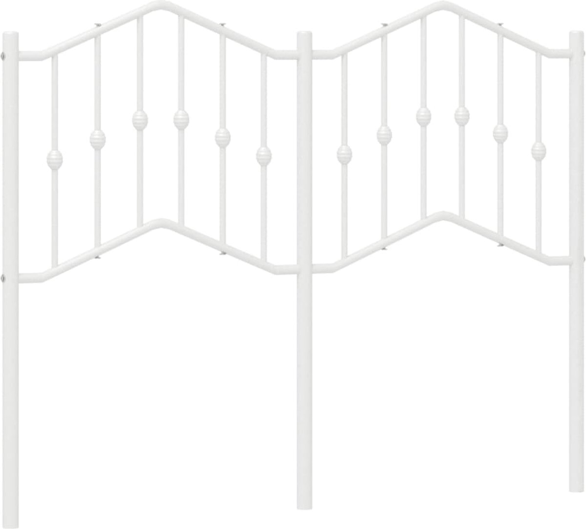 vidaXL Vervangend - hoofdbord - 120 - cm - metaal - wit
