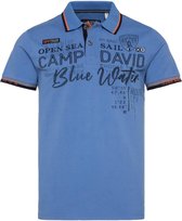 Camp David, Stijlvol Piqué Poloshirt met Opvallende Details - Blauw