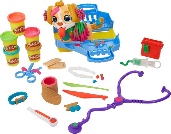 Play-Doh Dierenarts Speelset - Boetseerklei - Inclusief 5 Play-Doh potjes - Knutselen voor kinderen
