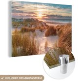 Peinture sur verre - Plaque acrylique - Plage - Mer - Dune - Photo sur verre - Peinture sur verre - Décoration murale - 60x40 cm - Verre acrylique - Peintures de salon