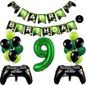 Snoes Mega Game Gamers Helium Verjaardags Ballonnen Feestdecoratie Green Cijfer Ballon nr 9