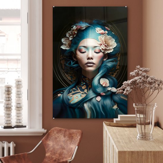 Impression sur Verre 80x120cm Tableaux Image Photo femme