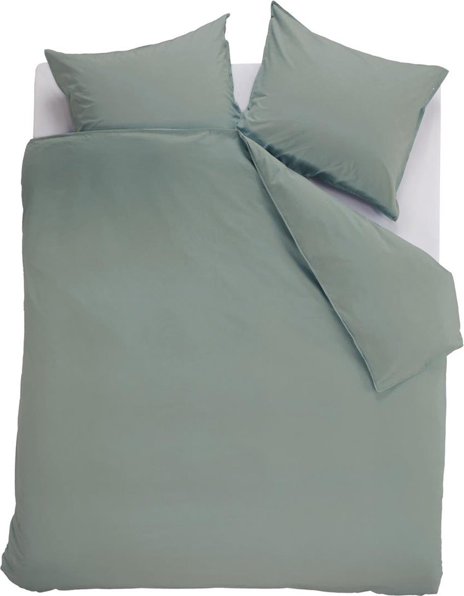 Ambiante Cotton Uni dekbedovertrek - Effen - Lits-Jumeaux - 240x200/220 cm - Groen
