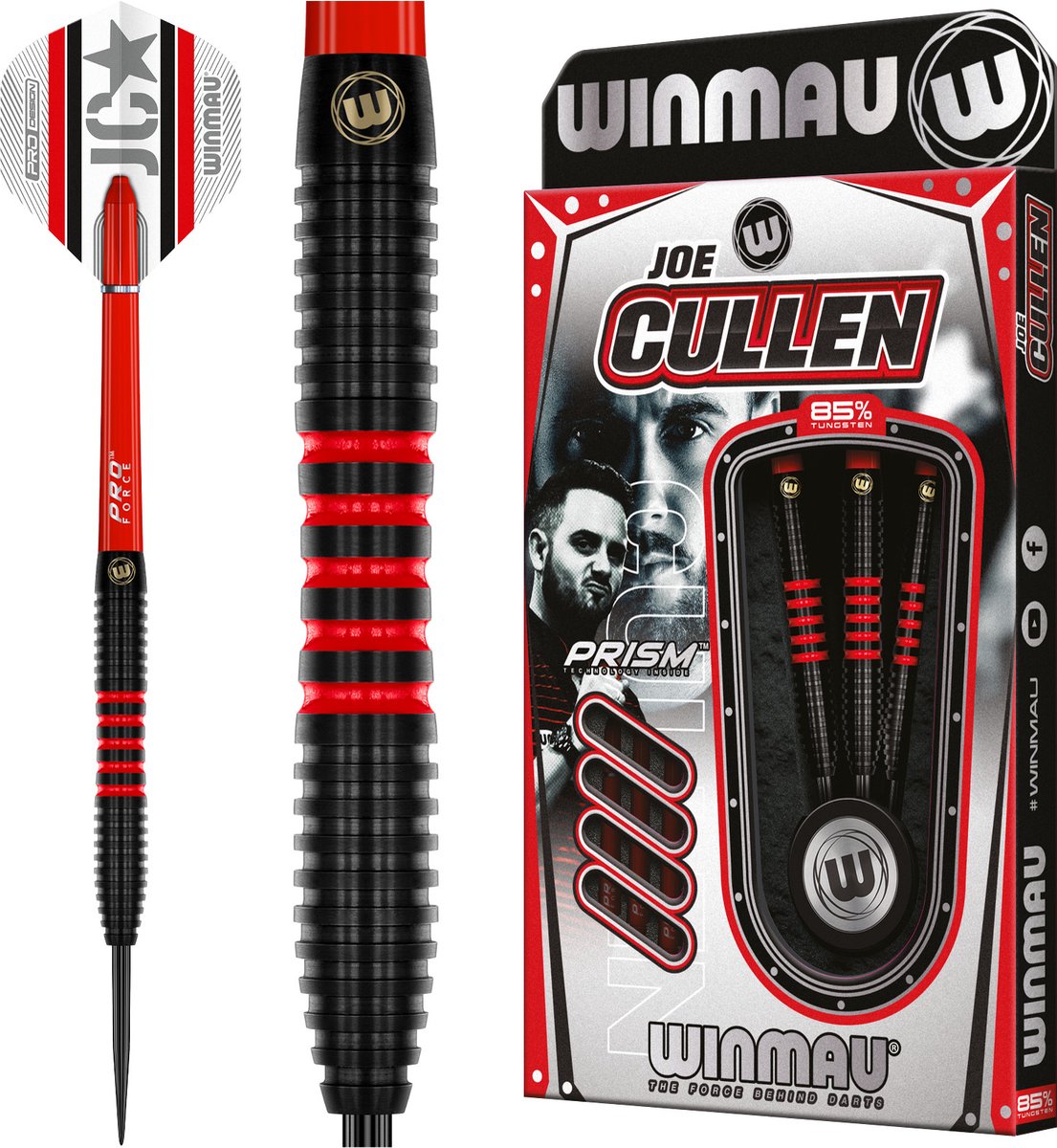 WINMAU - Joe Cullen Pro Series: 85% Steeltip Tungsten Dartpijlen Professioneel - 25g