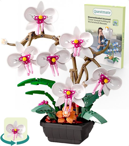 Questmate Fleurs Building Set - Orchid Wit - Beauté florale pour adultes -  non