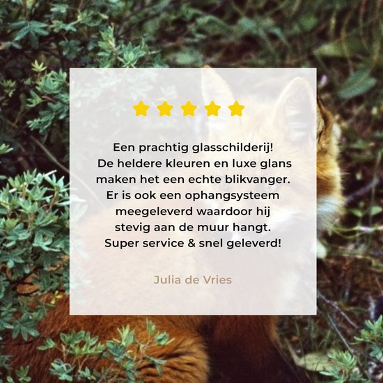 MuchoWow® Peinture sur Verre - Renard - Nature - Forêt - 100x150 cm - Peintures sur Verre Acrylique - Photo sur Glas