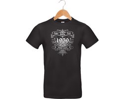 1959 - Classic - Vintage - Premium Quality - T-shirt - 100% katoen - leeftijd - geboortejaar - verjaardag en feest - cadeau - kado - unisex - zwart - maat XXL