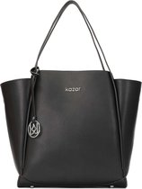 Comfortable black leather handbag with roomy interior