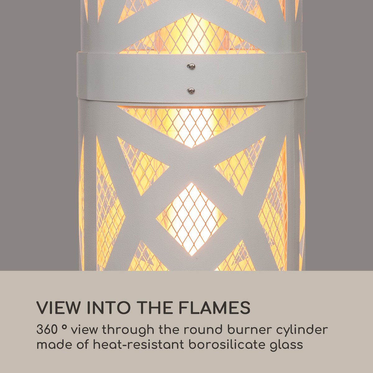 Blumfeldt Terrasverwarmer, Outdoor Gasheater, Gas Terrasheater voor Terras, Tuin & Balkon, Terrasverwarmer met elektrische Ontsteking, 360° Vlamzicht, Gasverwarming met Wielen - RVS - Op Wieltjes - Patio Heater - Buitenverwarmer – foto 4