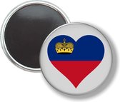 Button Met Magneet - Hart Vlag Liechtenstein - NIET VOOR KLEDING