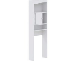 Wasmachine Kast - Wasmachine Ombouw Opbergrek 3 Schappen - Wasmachine Meubel Met Verhoger - Kast Voor Wasdroger - Wit