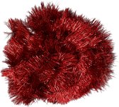 Decoris kerstslinger - rood - 270 x 7 cm - tinsel/folie slinger - lametta - kerstslinger