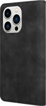 Coverzs telefoonhoesje geschikt voor Apple iPhone 14 Pro Luxe bookcase - zwart - hoesje met ruimte voor pasjes - luxe design