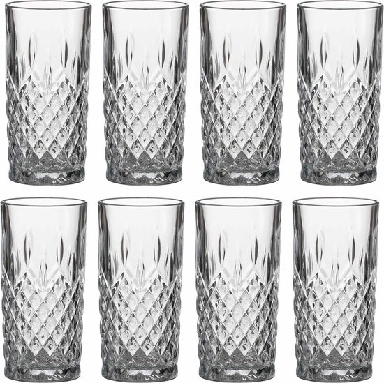 LAV long drink/eau/verres à boire Odin - verre décoré - 12x pièces - 350 ml