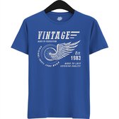 A Vintage Motorcycle Addict Est 1983 | Retro Verjaardag Motor Cadeau Shirt - T-Shirt - Unisex - Royal Blue - Maat XL