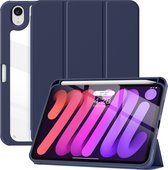 Geschikt Voor iPad Mini 6 Hoes - Mini 2021 Hoes - Solidenz Hybrid Bookcase Mini 6 - Mini 6 Cover - Mini 6 Case Met Autowake - Hoesje Met Pencil Houder - A2757 - A2777 - A2696 - Donkerblauw