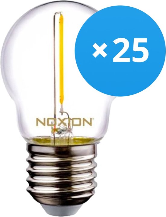 Voordeelpak 25x Noxion Lucent LED E27 Kogel Filament Helder 1.4W 136LM - 827 Zeer Warm Wit | Vervangt 15W.